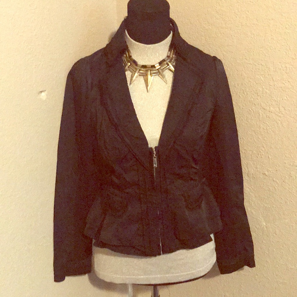 Ruffled ponte blazer